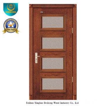 Modern Style Solid Wood Door with Glass for Interior (ds-8024)